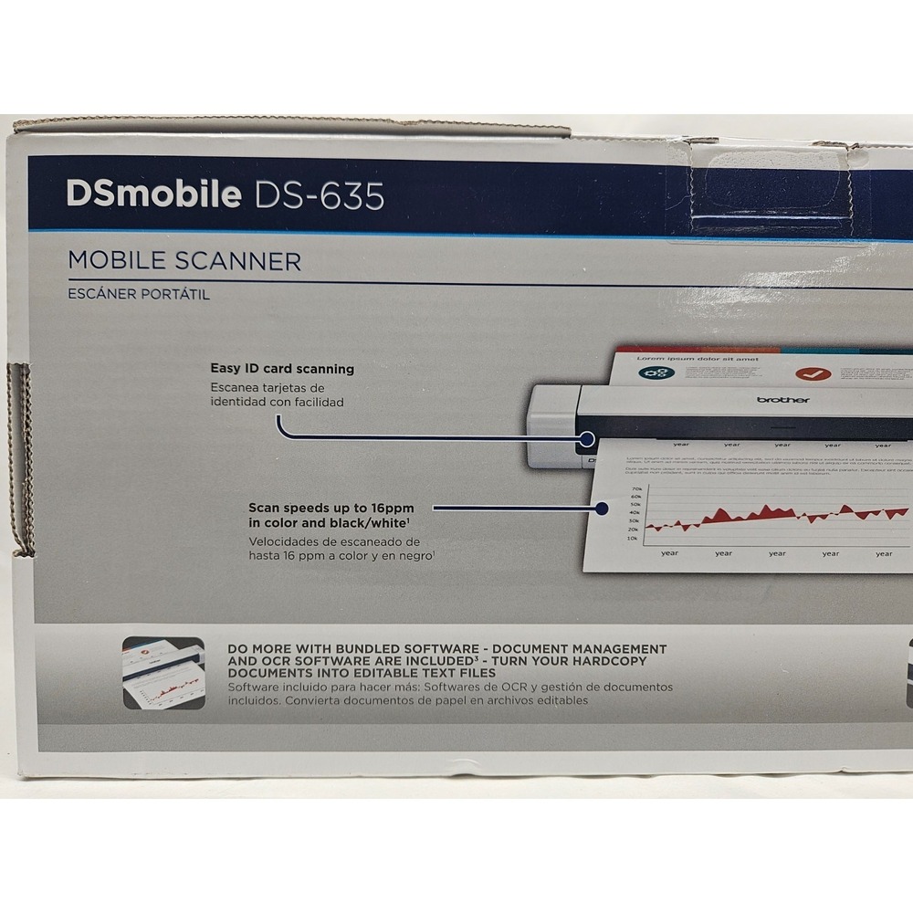 Brother DSmobile DS-635 Mobile Scanner, USB 3.0, Windows/MAC, NEW! - Picture 4 of 12